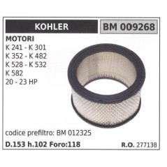 KOHLER filtre à air pour tracteur de pelouse K 241 301 352 482 528 532 582 009268