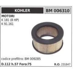 Filtro de aire para tractor de césped KOHLER K 181 (8 CV) K 91.161 006310 | Newgardenstore.eu