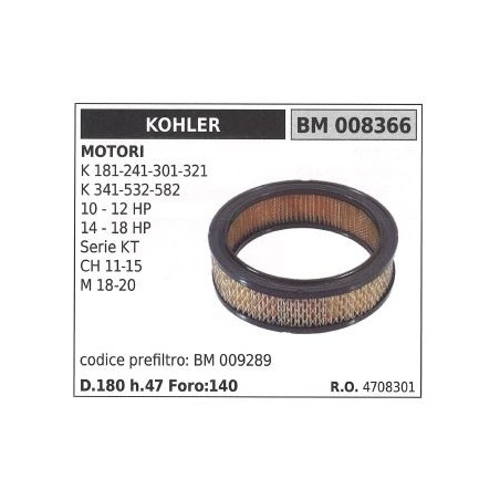 KOHLER air filter lawn tractor K 181 241 301 321 532 582 008366 | Newgardenstore.eu