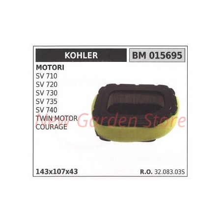 Filtro de aire KOHLER SV 710 720 730 735 740 TWIN MOTOR COURAGE 015695 | Newgardenstore.eu