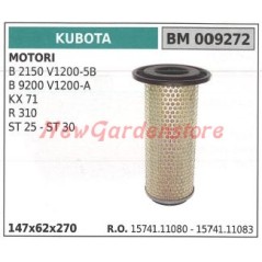 Filtro aria KUBOTA motore B 2150 V1200-5B B 9200 V1200-A KX 71 009272 K1105 K1505