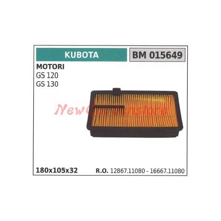 Filtro de aire KUBOTA motor GS 120 130 015649 | Newgardenstore.eu