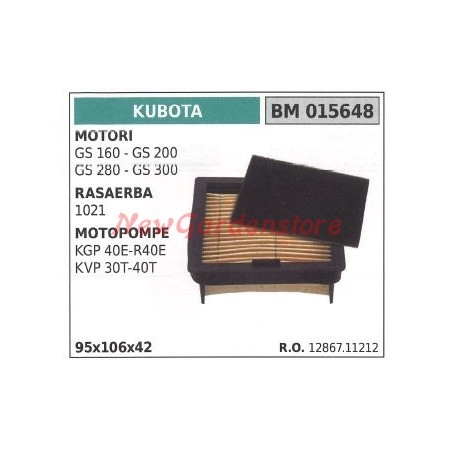 Air filter KUBOTA engine GS 160 200 280 300 mower 1021 015648 | Newgardenstore.eu