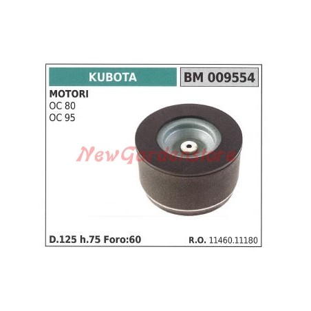 Filtro de aire motor KUBOTA OC 80 95 009554 | Newgardenstore.eu