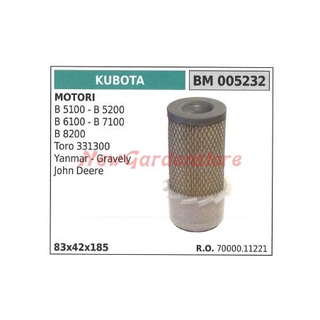 Filtro de aire KUBOTA motor B 5100 5200 6100 7100 8200 005232 | Newgardenstore.eu