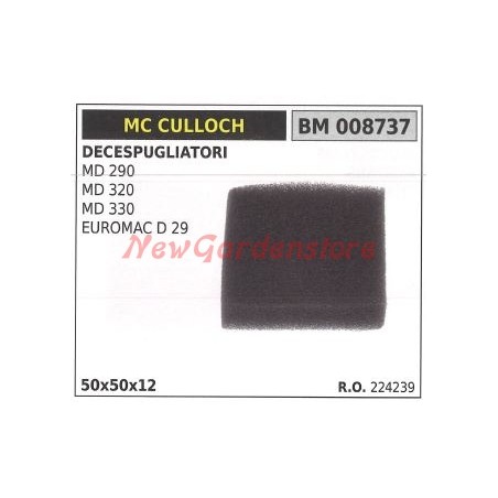 Air filter MC CULLOCH brushcutter MD 290 320 330 EUROMAC D 29 008737 | Newgardenstore.eu
