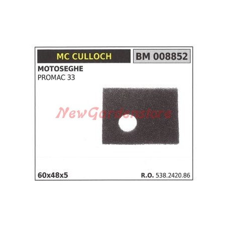 Filtre à air MC CULLOCH tronçonneuse PROMAC 33 008852 | Newgardenstore.eu