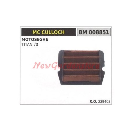 Filtre à air MC CULLOCH tronçonneuse TITAN 70 008851 | Newgardenstore.eu