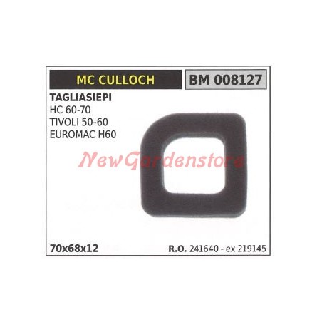 Filtro de aire MC CULLOCH cortasetos HC 60 70 TIVOLI 50 60 EUROMAC H60 008127 | Newgardenstore.eu