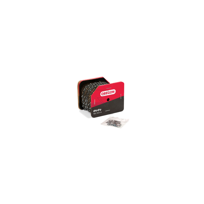 Oregon 91VXL Chain Roll, 3/8" Pitch, Low Profile, 1.3mm Thick, Round Tooth, 30.5 Meters 91VXL-100R Oregon 91VXL Chain Roll, 3/8" Pitch, Low Profile, 1.3mm Thick, Round Tooth, 30.5 Meters 91VXL-100R