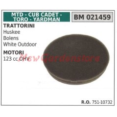 Air filter MTD engine 123 cc OHV mounted on a lawnmower, HUSKEE BOLENS 021459