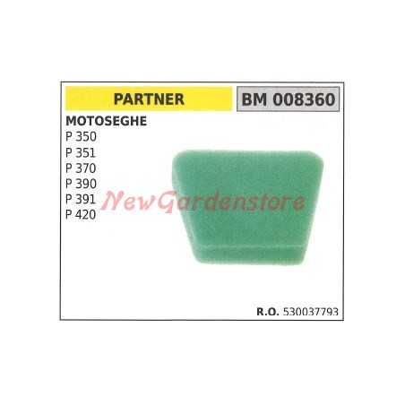 Filtro aria PARTNER motosega P350 P351 P370 P390 P391 P420 008360 530037793 | Newgardenstore.eu