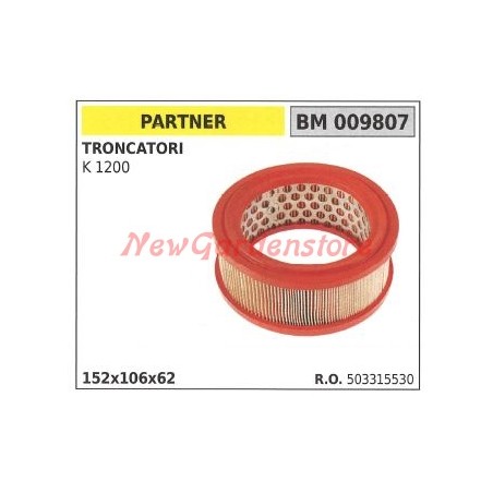 PARTNER air filter for K 1200 K1200 cut-off saw 009807 | Newgardenstore.eu