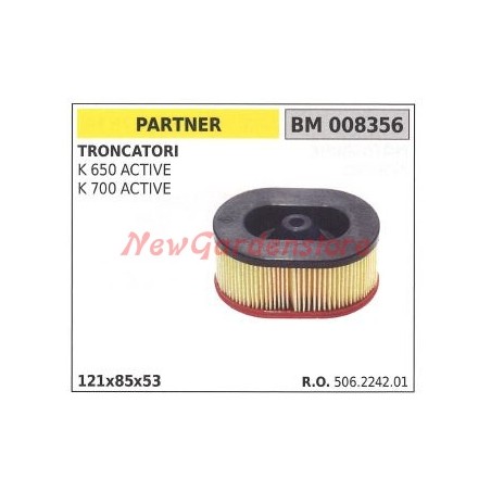 Filtro aria PARTNER per troncatore K 650 K 700 ACTIVE 008356