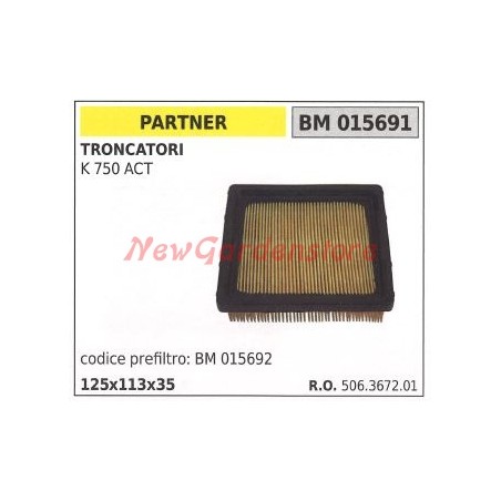 Air filter PARTNER for K 750 ACT cutter 015691 | Newgardenstore.eu