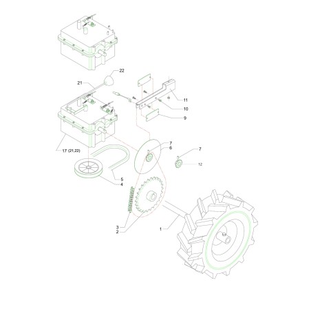 Z9 SPROCKET WITH RAW BRAKE DISC F06131 ORIGINAL BLUE BIRD | Newgardenstore.eu