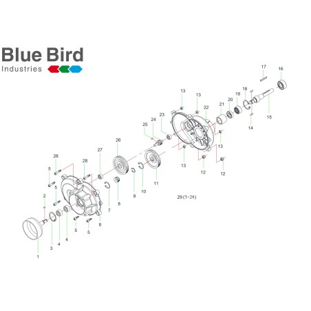 1st REDUCTION PINION FOR NEA MOD. 1.5 360270 ORIGINAL BLUE BIRD | Newgardenstore.eu