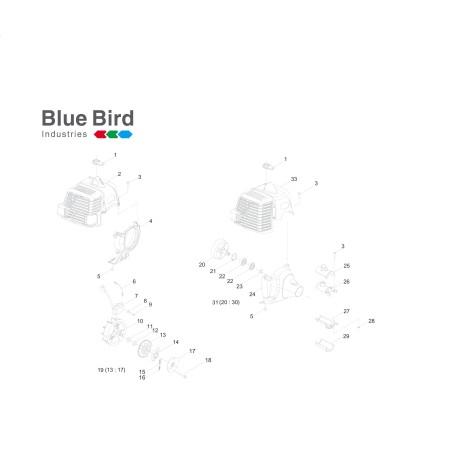 VOLANO MAGNETE P45/P55/P60E 451180 ORIGINALE BLUE BIRD | Newgardenstore.eu