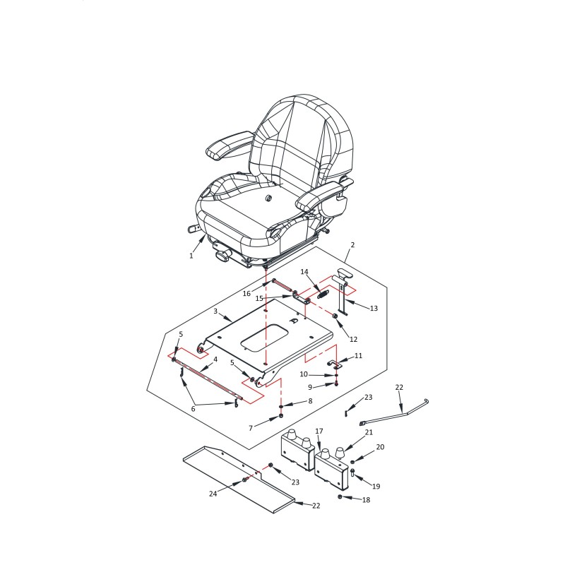 SOPORTE DE ASIENTO ORIGINAL BLUE BIRD 634071