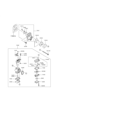-GRUPO DE VÁLVULAS KAWASAKI TJ27E 12021-2058 ORIGINAL BLUE BIRD | Newgardenstore.eu