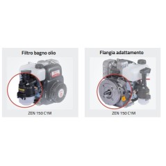 Kompletter Benzin-Rasenmähermotor ZANETTI ZEN150C1M 149cc Luftfilter Ölbad | Newgardenstore.eu