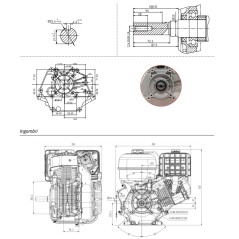 Motor komplett ZANETTI HBM420L3EV 420cc horizontale Welle 25.4mm avv.elettrico | Newgardenstore.eu