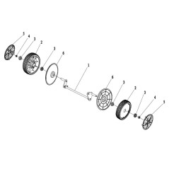 76158 - RUEDA DELANTERA ORIGINAL AMA PARA CORTADORA DE CÉSPED DE 46 CM | Newgardenstore.eu