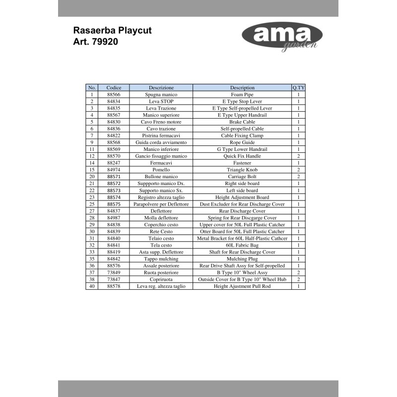 84835 – Traktionshebel für 79920 Original AMA