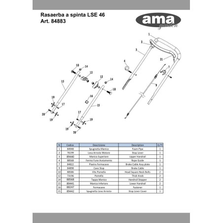 84898 - CAVO STOP ORIGINALE AMA