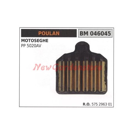 POULAN Luftfilter für Kettensäge PP 5020AV PP5020AV 046045 | Newgardenstore.eu