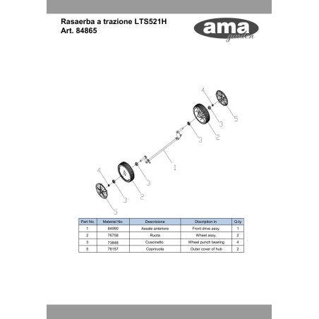 84990 - ORIGINAL AMA FRONT AXLE