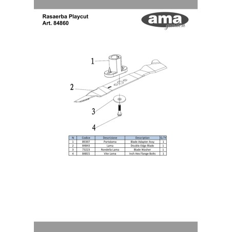 89397 - ORIGINAL AMA BLADE HOLDER FOR 89502 | Newgardenstore.eu