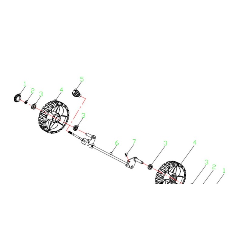 92536 - REAR WHEEL COMPLETE FOR 90876 ORIGINAL AMA