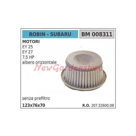 Filtro aria senza prefiltro ROBIN per motore rasaerba EY 25 27 7.5 HP 008311 | Newgardenstore.eu