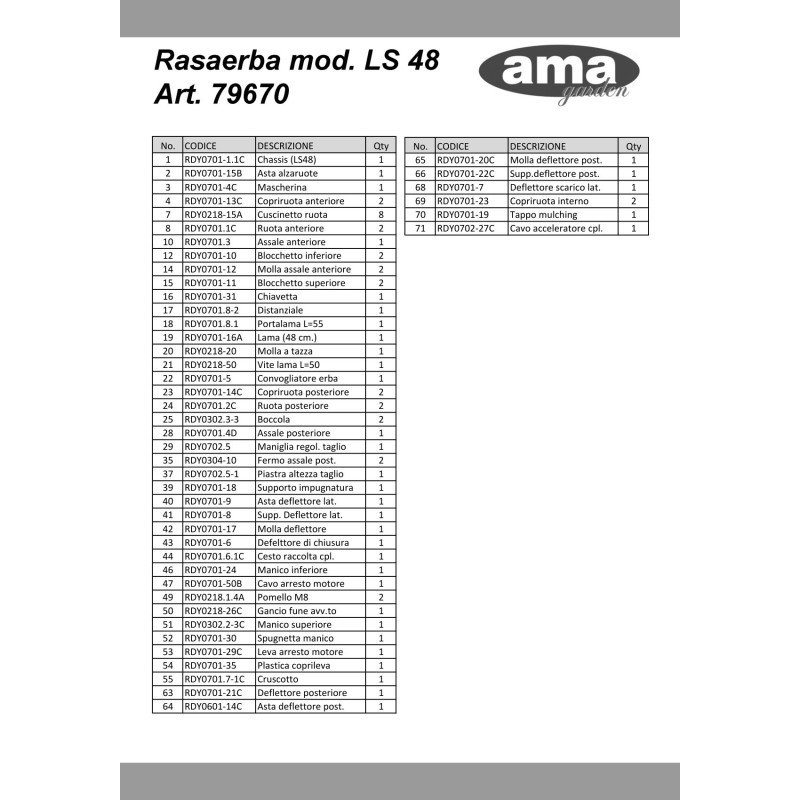 RDY0701-8 - ORIGINAL AMA SIDE DEFLECTOR BRACKET