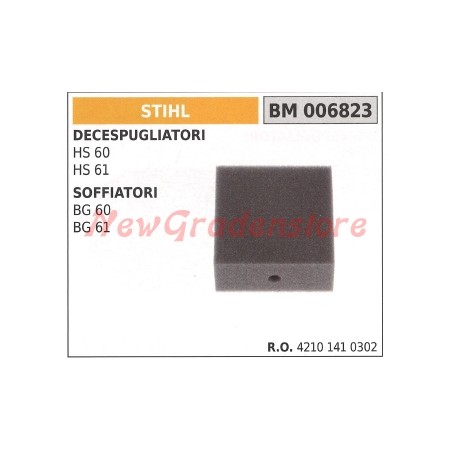 STIHL air filter for HS 60 61 brushcutter BG 60 61 blower 006823 | Newgardenstore.eu