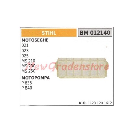 Filtro de aire STIHL para motosierra 021 023 025 MS 210 230 250 012140 | Newgardenstore.eu