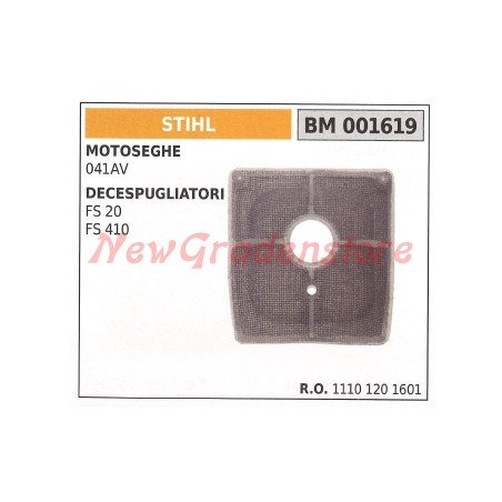 Filtre à air STIHL pour tronçonneuse 041AV pour débroussailleuse FS 20 410 001619 | Newgardenstore.eu