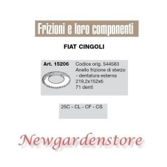 Anello frizione sterzo 15206 71 denti trattore FIAT CINGOLI 25C CL CF CS | Newgardenstore.eu