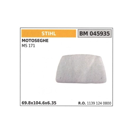 Filtre à air STIHL pour tronçonneuse MS 171 045935 | Newgardenstore.eu