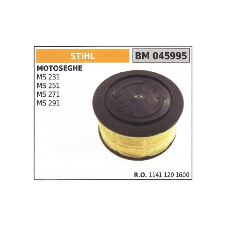 Filtro de aire STIHL para motosierra MS 231 251 271 291 045995