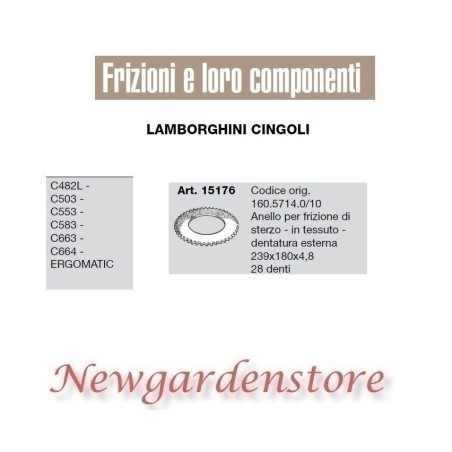 Kupplungsring Traktorlenkung C482 503 553 663 Ergomatic 15176 LAMBORGHINI | Newgardenstore.eu