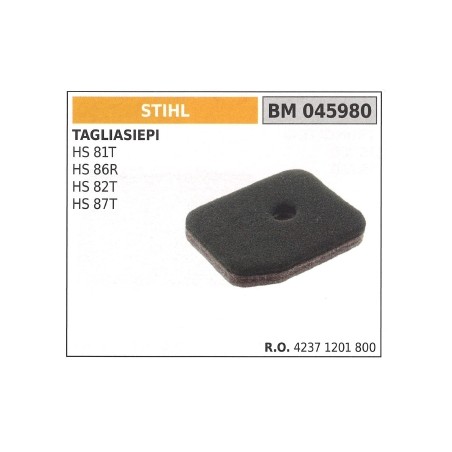 Filtre à air STIHL pour taille-haie HS 81T 86R 82T 87T 045980