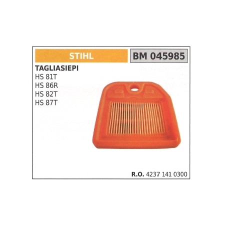 Filtro aria STIHL per tagliasiepe HS 81T 86R 82T 87T 045985 | Newgardenstore.eu