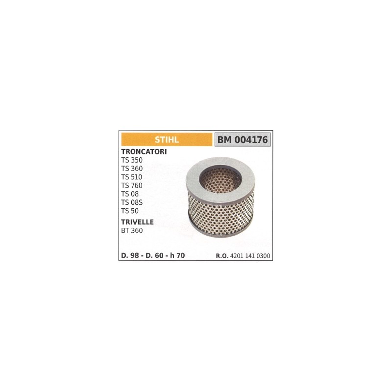 Filtro aria STIHL per troncatore TS 350 360 510 760 08 per trivella BT360 004176