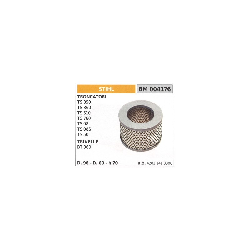 STIHL air filter for TS 350 360 510 760 08 cutter for BT360 drill 004176