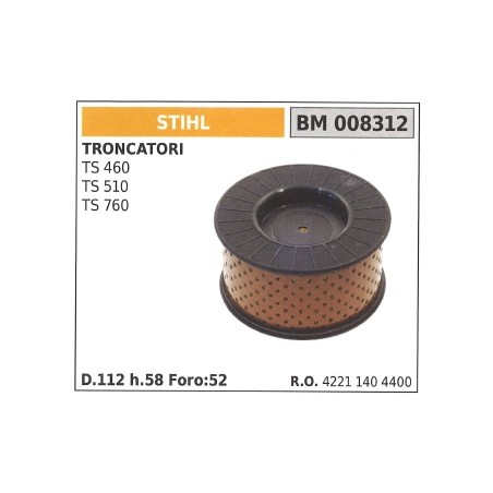 STIHL air filter for TS 460 510 760 cut-off saw 008312 | Newgardenstore.eu