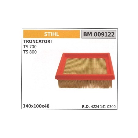 Filtre à air STIHL pour tronçonneuse TS 700 800 009122 | Newgardenstore.eu