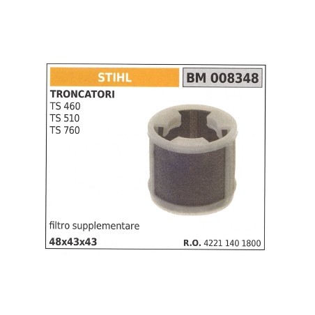 Filtro aria supplementare STIHL per troncatore TS 460 510 760 008348 | Newgardenstore.eu