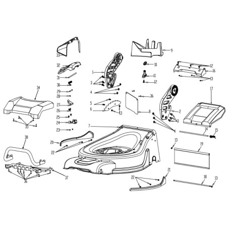 TRX-0858 - TAPA DE TRITURACIÓN ORIGINAL AMA 48P | Newgardenstore.eu